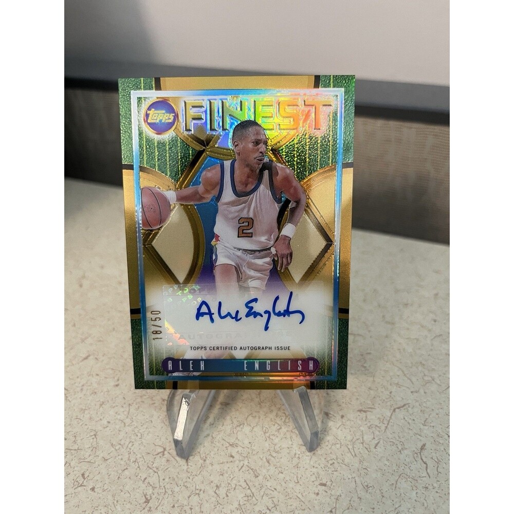 2023-24 Topps Finest Alex English Flashback Gold Refractor /50 #FLA-AE Auto HOF
